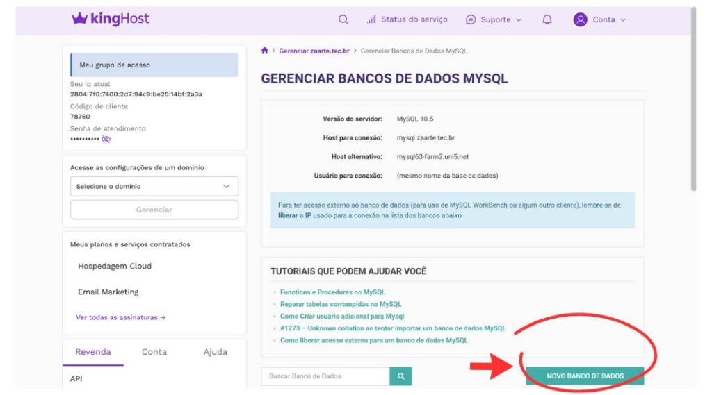 Como criar um site: Criar banco de dados